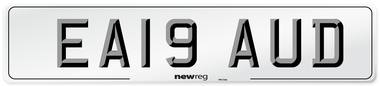 EA19 AUD Number Plate from New Reg
